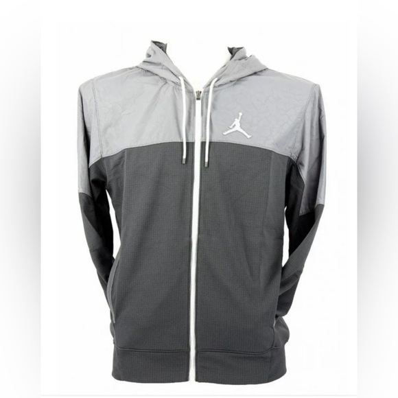 Michael Jordan Men’s Hooded Zip Up Lined Windbreaker - Gray; Size XL - Picture 1 of 13